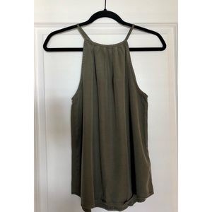 Army green tank top.